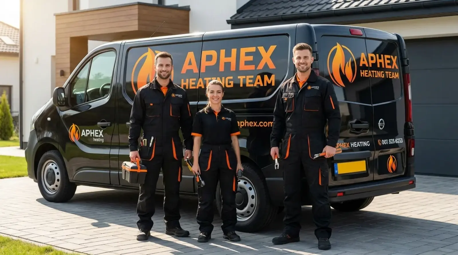 Aphex Heating service van in Glasgow